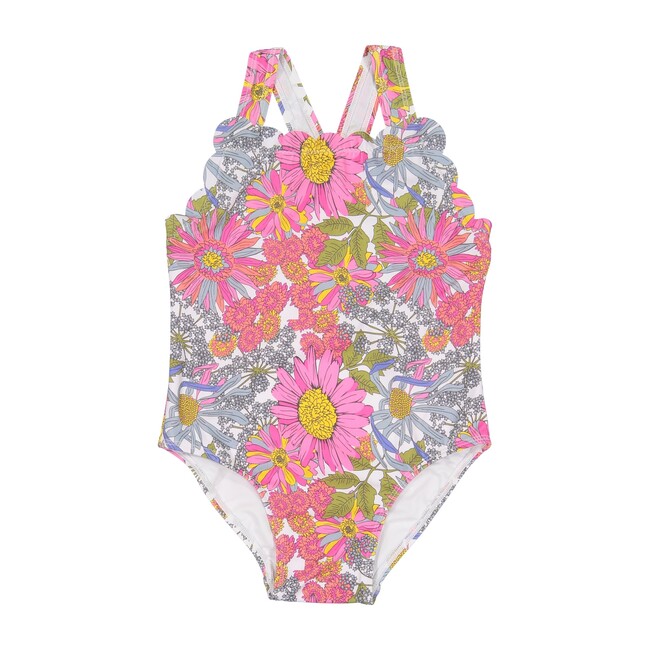 Scalloped One Piece, Wildflower Print - One Pieces - 1
