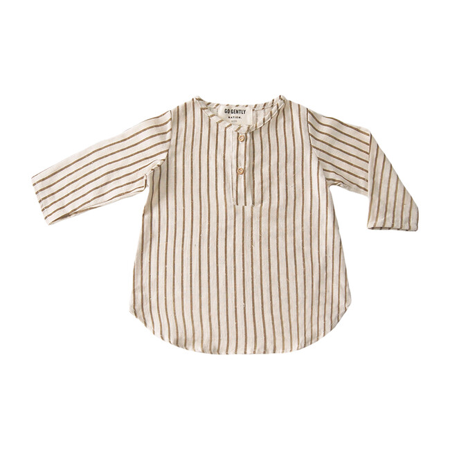 Placket Top, Adobe Stripe - Tees - 1