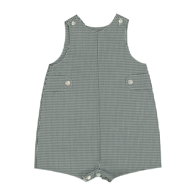 Gingham Romper, Black and White - Rompers - 1