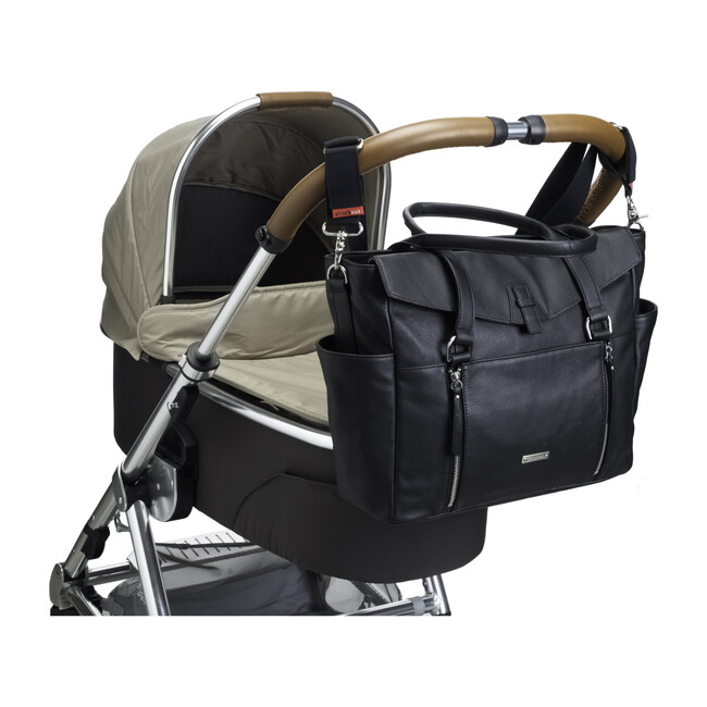Emma Leather Diaper Bag, Black - Diaper Bags - 7