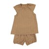 Linen Girl Set, Biscuit Stripe - Loungewear - 1 - thumbnail