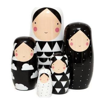 black nesting dolls