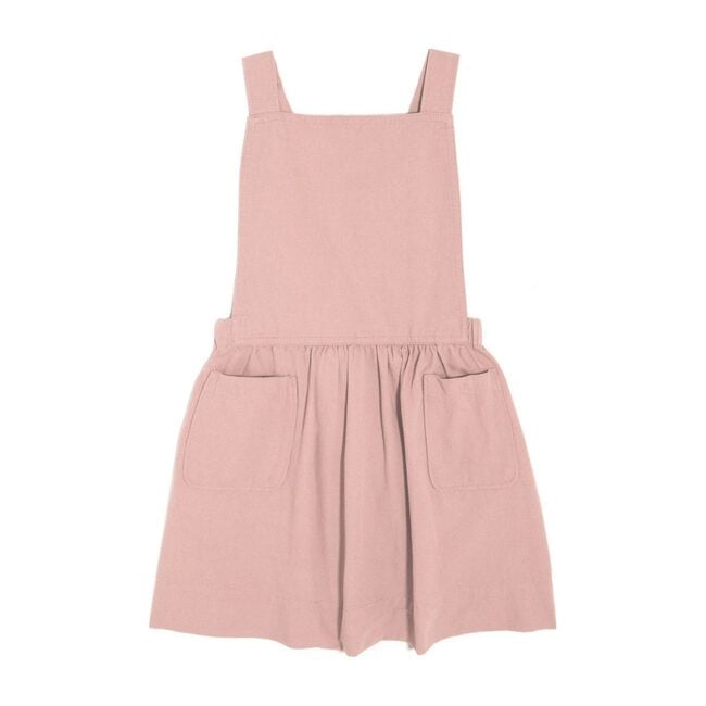 Millie Overall Dress, Blush Pink Twill - Play Dresses - 1