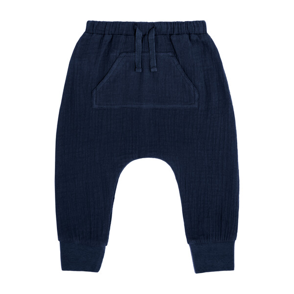 Mattie Jogger Pant, Navy Cotton Muslin