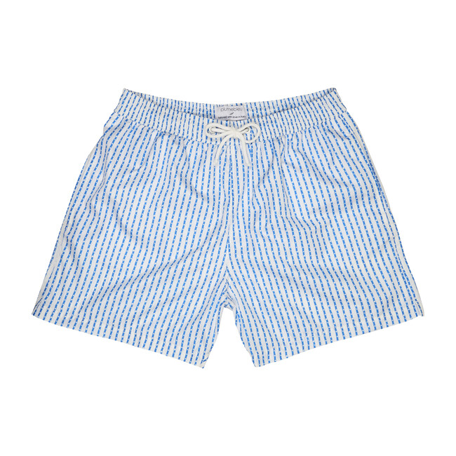 Theo Men's Swim Trunk, Blue Stripe - Swim Trunks - 1