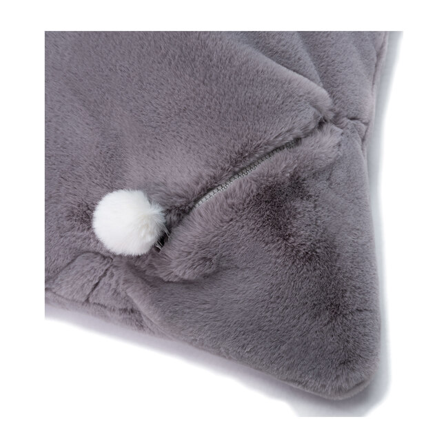 Rabbit Faux Fur Storage Floof, Slate - Decorative Pillows - 3