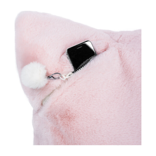 Rabbit Faux Fur Storage Floof, Ballet Pink - Decorative Pillows - 2