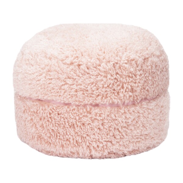 Poodle Faux Fur Storage Pouf, Pale Lilac