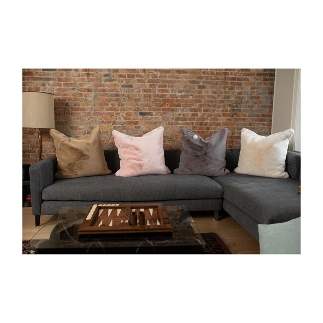 Rabbit Faux Fur Storage Floof, Slate - Decorative Pillows - 6