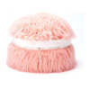 Himalaya Faux Fur Storage Pouf, Dusty Blush
