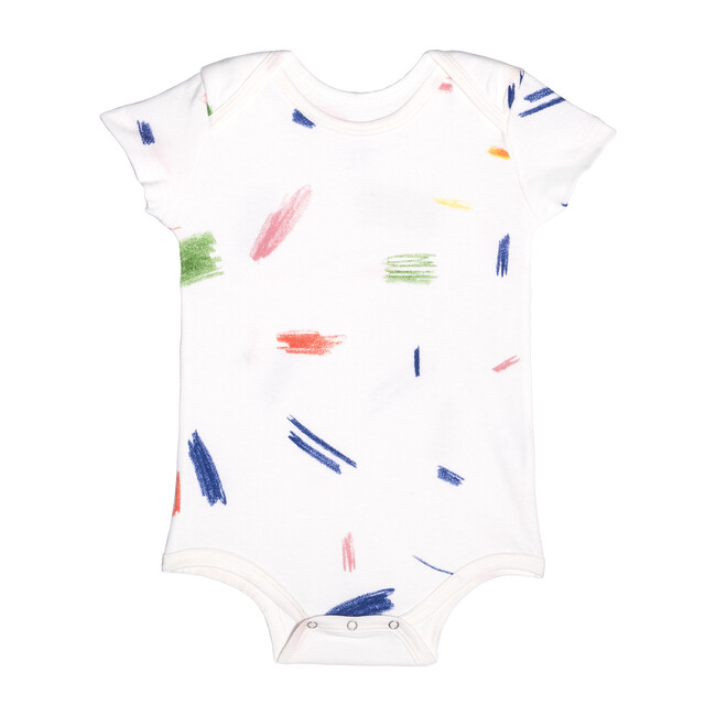 Short Sleeve Onesie, Multi Doodle - Onesies - 1