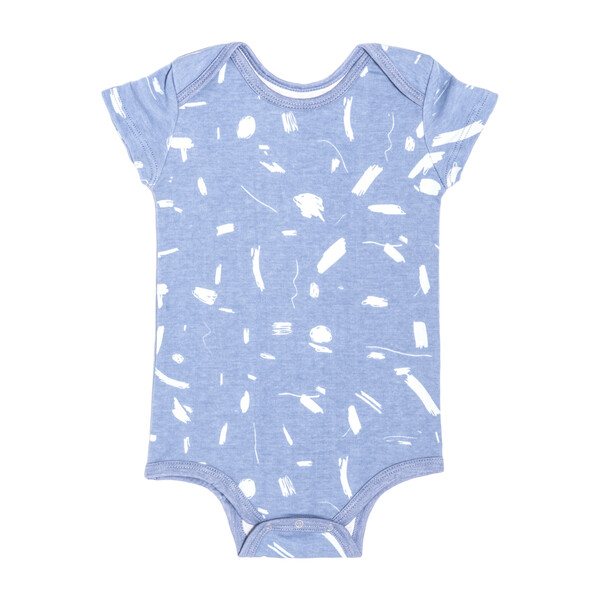 Short Sleeve Onesie, Blue Doodle