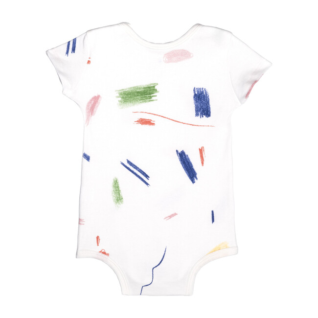 Short Sleeve Onesie, Multi Doodle - Onesies - 2