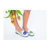 Chloe's Embroidered Patch Smoking Slipper, Silver Metallic - Loafers - 4