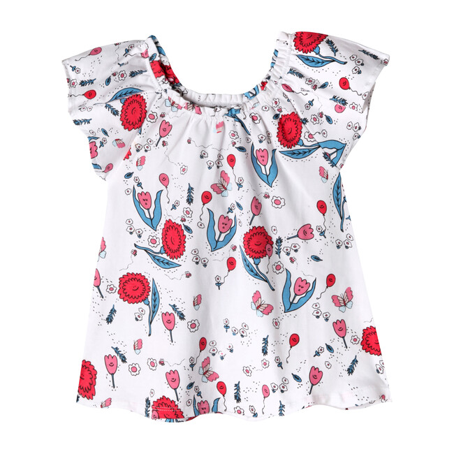 Katrina Tee, Happy Flowers Print - Tees - 1