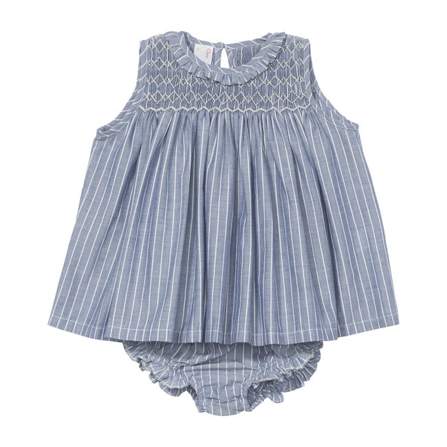 Nora Baby Dress, Clipped Chambray
