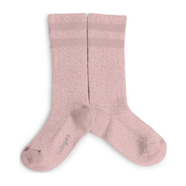 Collégien Sparkle Varsity Socks, Pink - Socks - 1