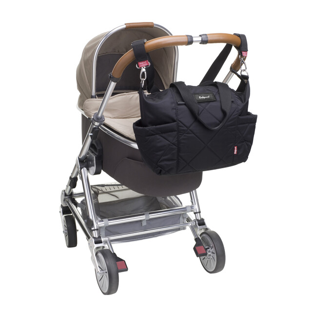 Evie Quilted Diaper Bag, Black - Diaper Bags - 7