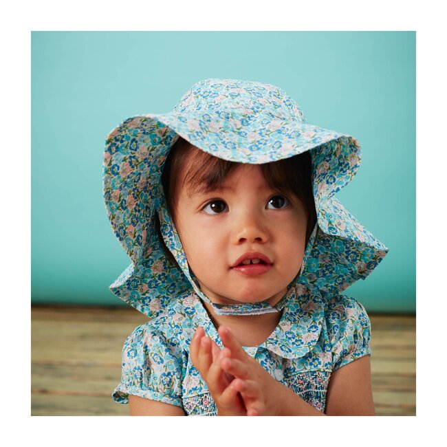 Annie Hat, Blue Floral - Hats - 2