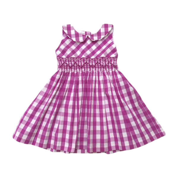 Amalia Dress, Purple Gingham - Kids Girl Clothing Dresses - Maisonette