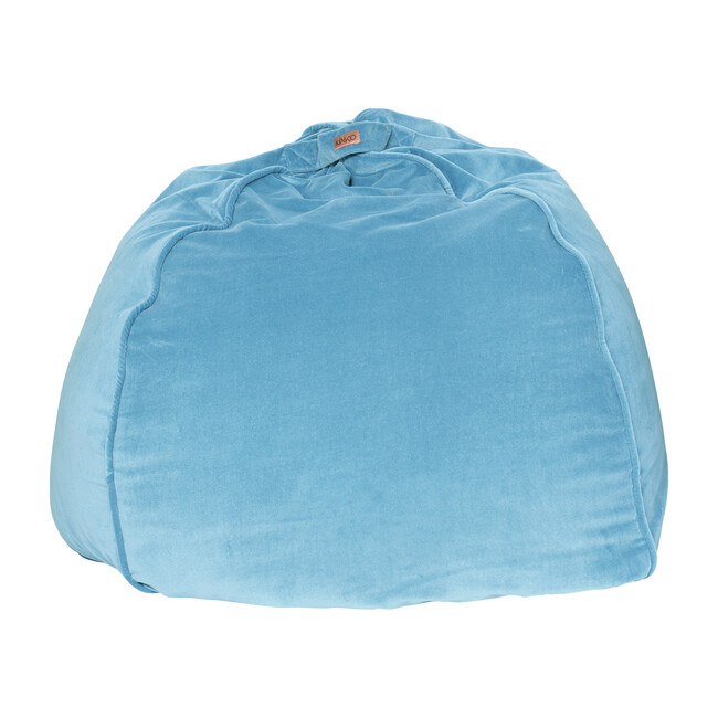 Velvet Beanbag Chair Cover, Aquamarine Blue - Kids Seating - 1