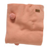Wool Pom Pom Throw Blanket, Peach - Blankets - 1 - thumbnail