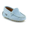 Baby Plain Vamp Mocassin in Suede, Sky Blue - Slip Ons - 4