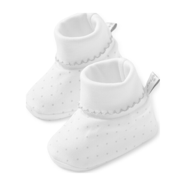 New Dots Booties, White/Grey