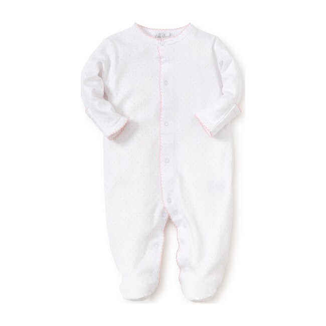 New Dots Footie, White/Pink
