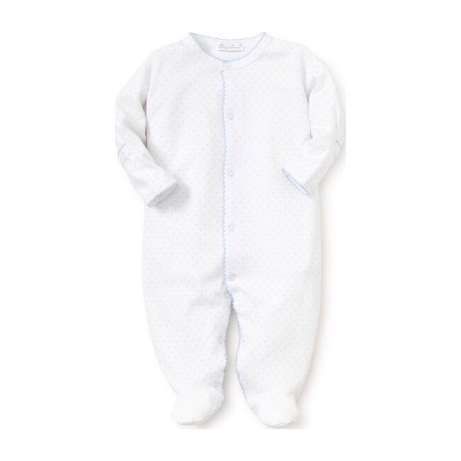 New Dots Footie, White/Blue