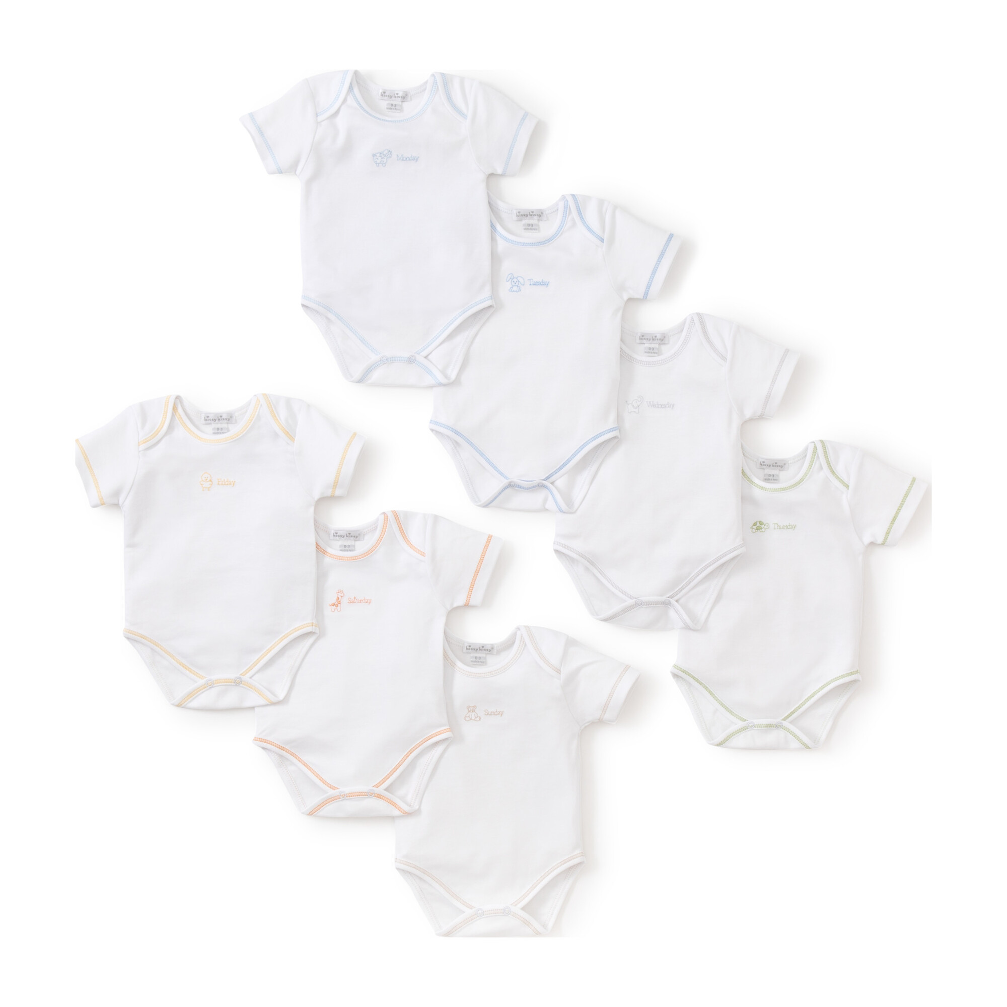 Boys Days of the Week Onesies Set