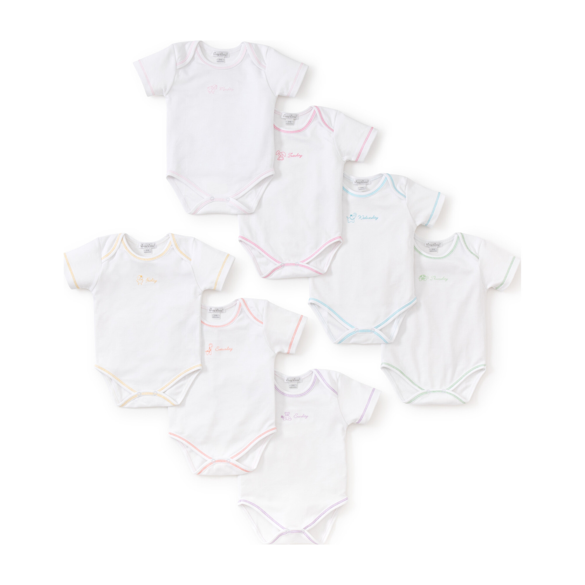Girls Days of the Week Onesies Set