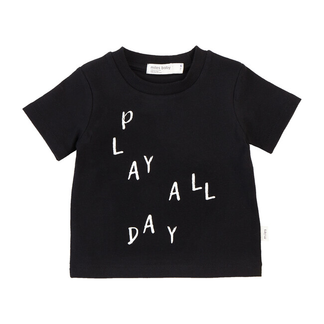 Miles Basic Play All Day T-Shirt, Black - Tees - 1