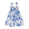 Toile De Jouy on Cotton Smocking Day Dress, Blue - Dresses - 1 - thumbnail