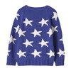 Cotton Star Intarsia Sweater, Blue - Sweaters - 2