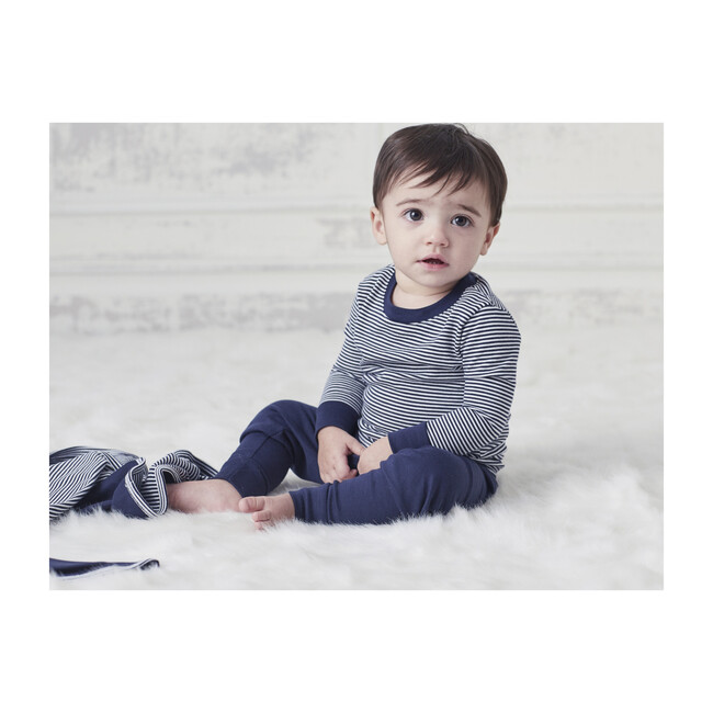 Essentials Striped Pajama Set, Navy