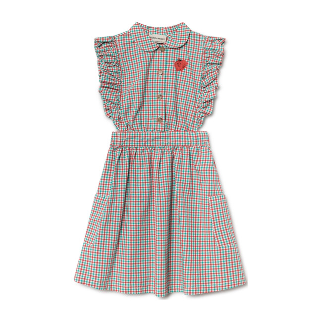 Organic Vichy Ruffles Dress, Blanc de Blanc - Dresses - 1