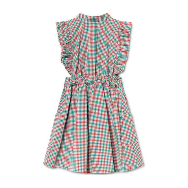 Organic Vichy Ruffles Dress, Blanc de Blanc - Dresses - 2