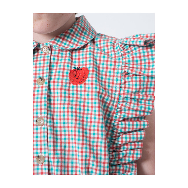 Organic Vichy Ruffles Dress, Blanc de Blanc - Dresses - 6