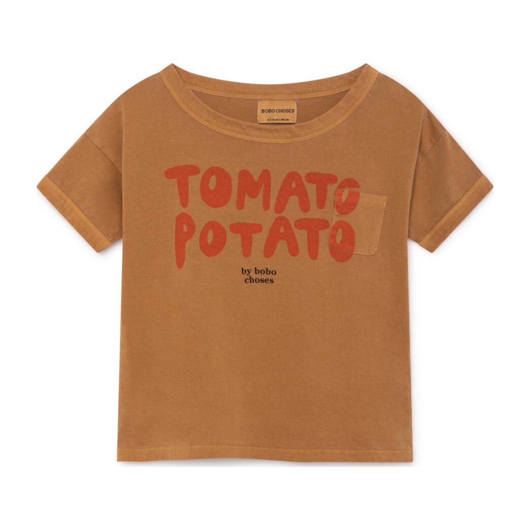 Potato Tomato Short Sleeve Tee, Brown - Bobo Choses Tops | Maisonette