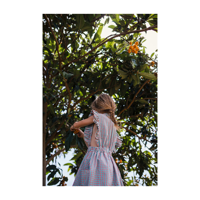 Organic Vichy Ruffles Dress, Blanc de Blanc - Dresses - 7