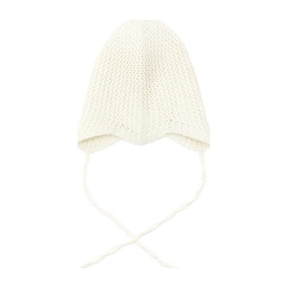 Cashmere Hat With Ties, Winter White