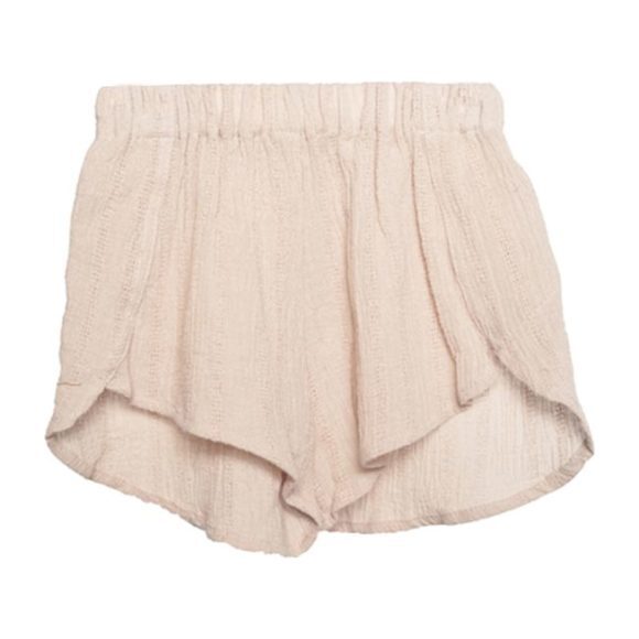 Cream Cotton Linen Pantai Short - Pants - 1
