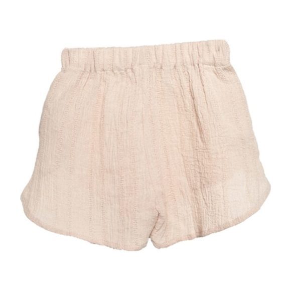 Cream Cotton Linen Pantai Short - Pants - 2