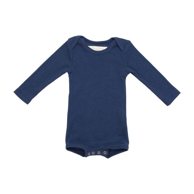 Long Sleeve Crawler with Snaps, Navy
