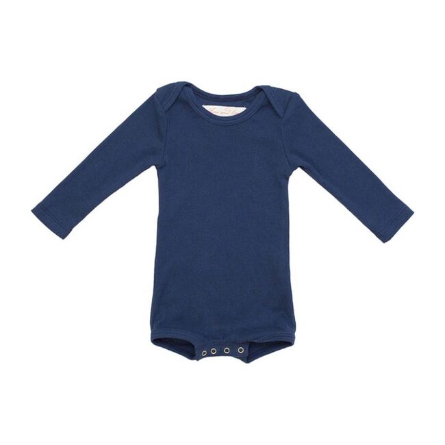 Long Sleeve Crawler with Snaps, Navy