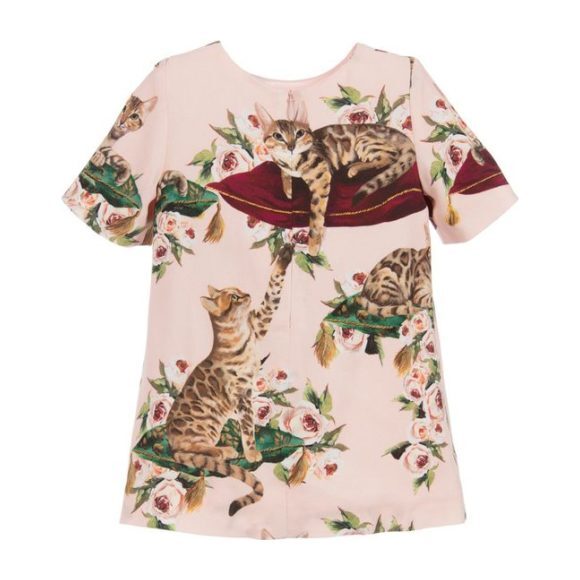 Newborn Dress with Bloomers, Cats and Roses - Dresses - 2