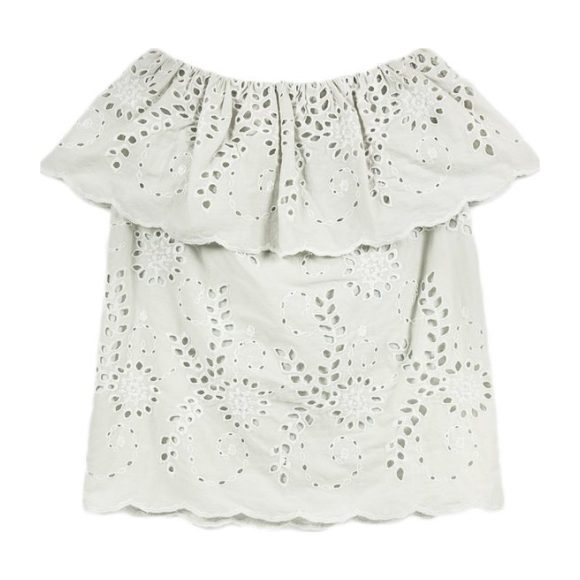 Isles Embroidered Off Shoulder Dress, Mint - Dresses - 1
