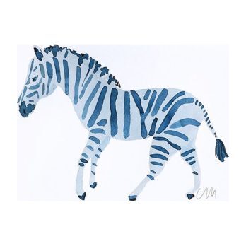 Indigo Zebra, 11".x 14" (Unframed) - Art - 1
