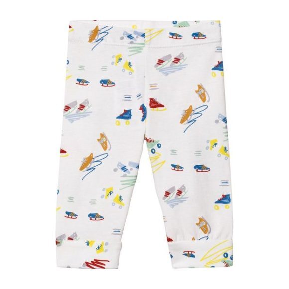 Giggle Skate and Scribble Printed Legging, Cream - Leggings - 1